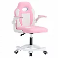 Otočná židle, růžová/bílá, ODELIA