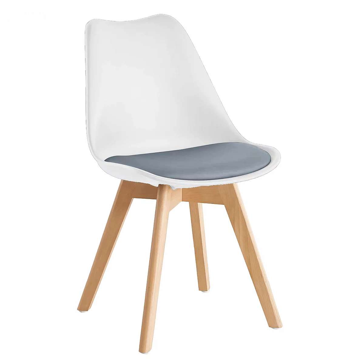 Židle, bílá/šedá/buk, BALI 2 NEW