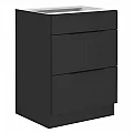 Spodní skříňka, černá, SIBER 60 D 3S BB