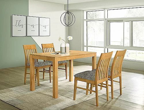 Jídelní set VAŠEK stůl + VIOLA židle 4ks buk / látka SH 17