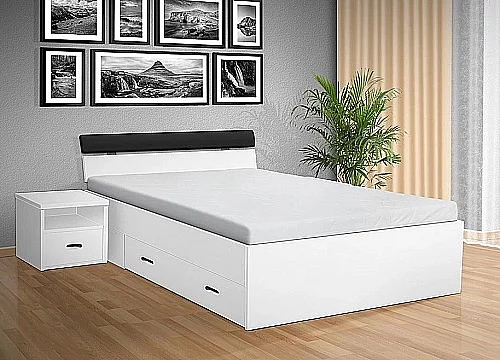 Postel MARI 120cm vč. roštu a ÚP bílá