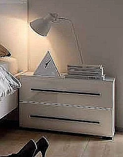 Noční stolek HARMONY  bílá/bílá lesk