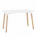 Jídelní stůl, bílá/buk, 120x80 cm, DIDIER 5 NEW