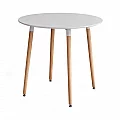 Jídelní stůl, bílá/buk, průměr 60 cm, ELCAN NEW TYP 1