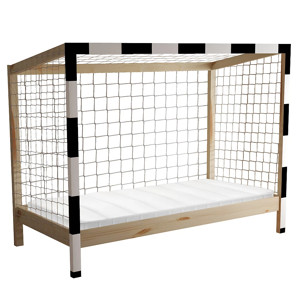 Montessori postel, přírodní/bílá/černá, 90x200, FUTAL