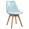 Židle, transparentní modrá, akryl/ekokůže/buk, BALI 2 NEW