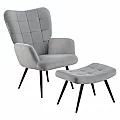 Křeslo s podnoží, šedá Velvet látka/černá, HABEN