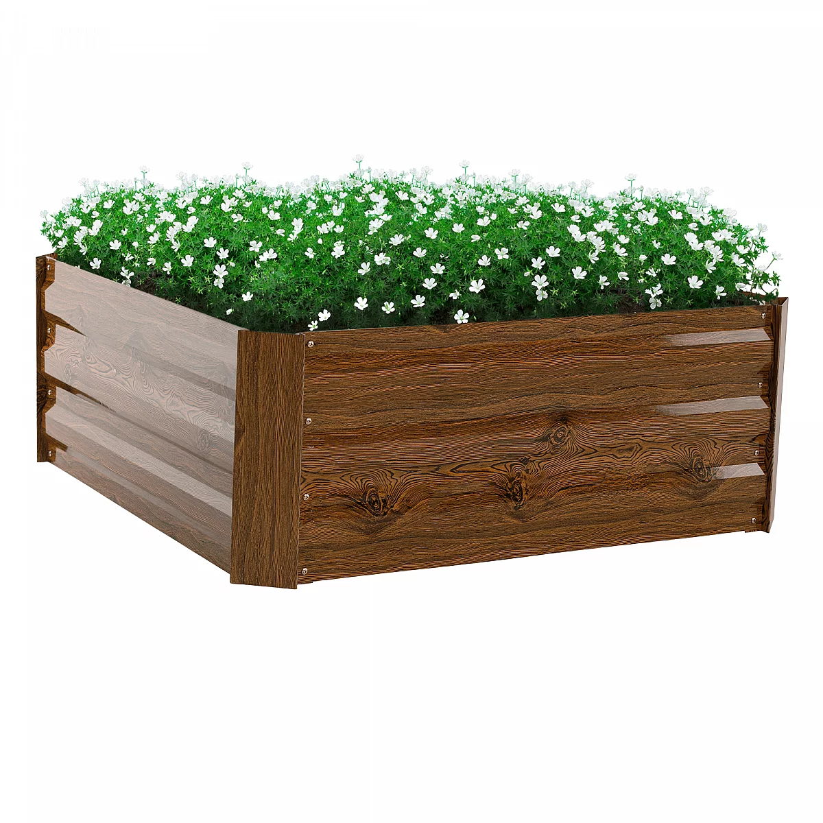 Vyvýšený záhon, hnědý, ocel, NONKY TYP 3