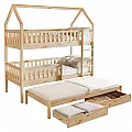 Montessori patrová postel s přistýlkou, přírodní, VENITA TYP 1