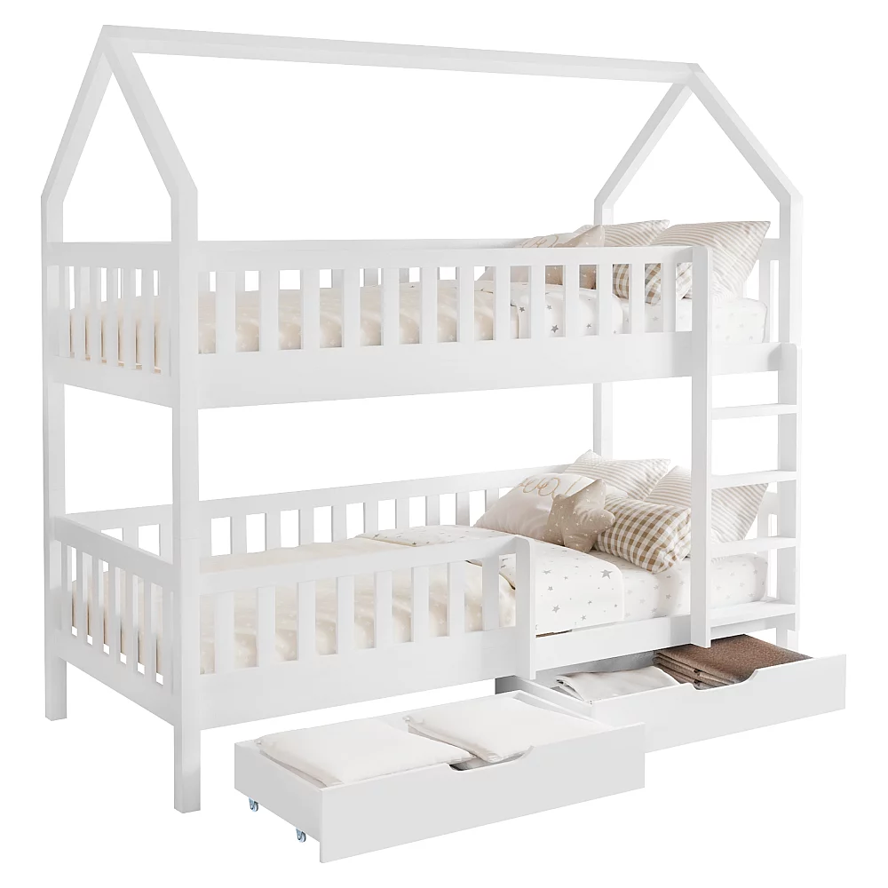 Montessori patrová postel, bílá, VENITA TYP 2