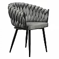 Jídelní křeslo, tmavě šedá Velvet látka/černá, BLER