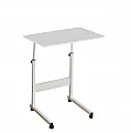 Nastavitelný PC stůl s kolečky, bílá, JUSTUS