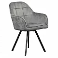 Otočné jídelní křeslo, tmavě šedá Velvet látka, SAMANTA