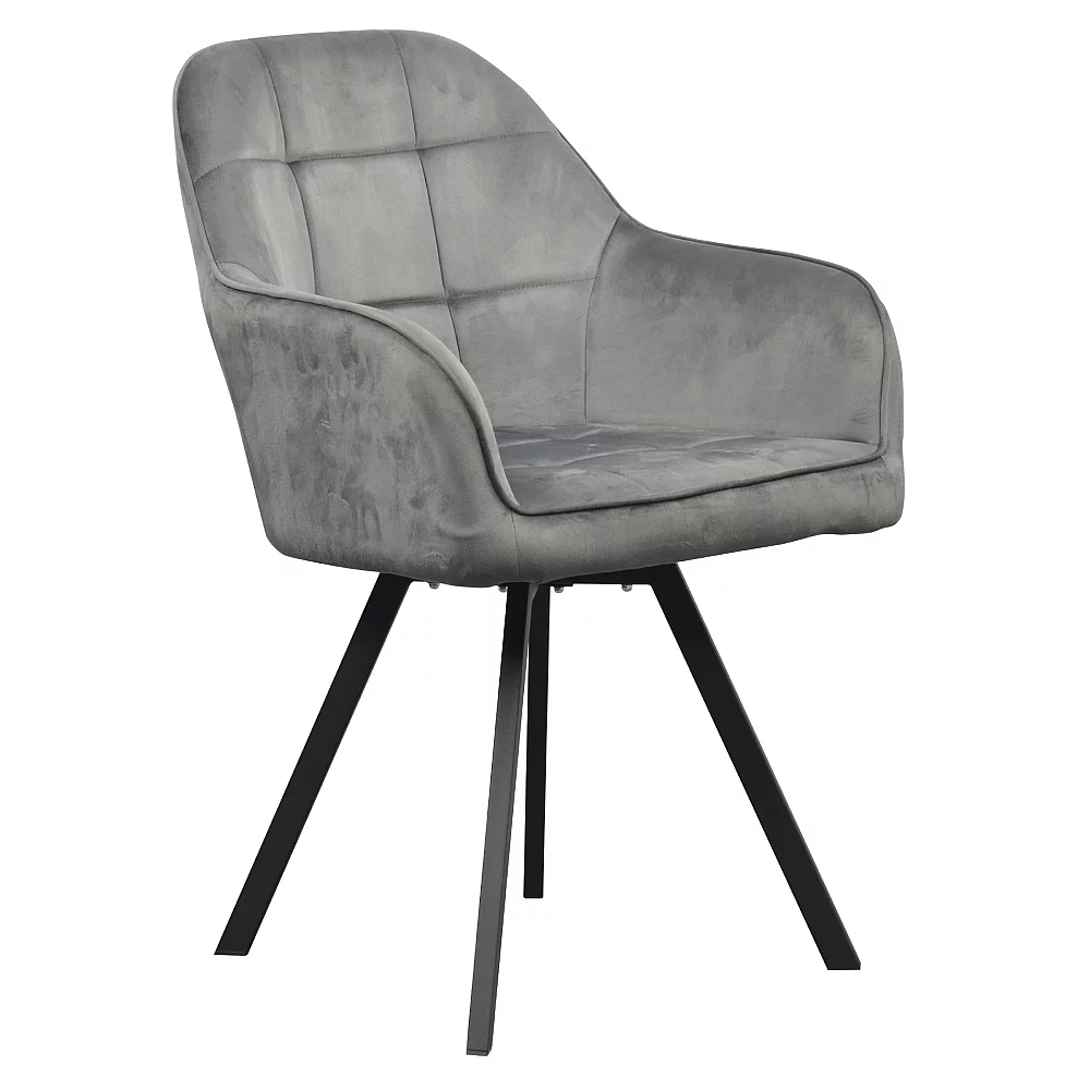 Otočné jídelní křeslo, tmavě šedá Velvet látka, SAMANTA