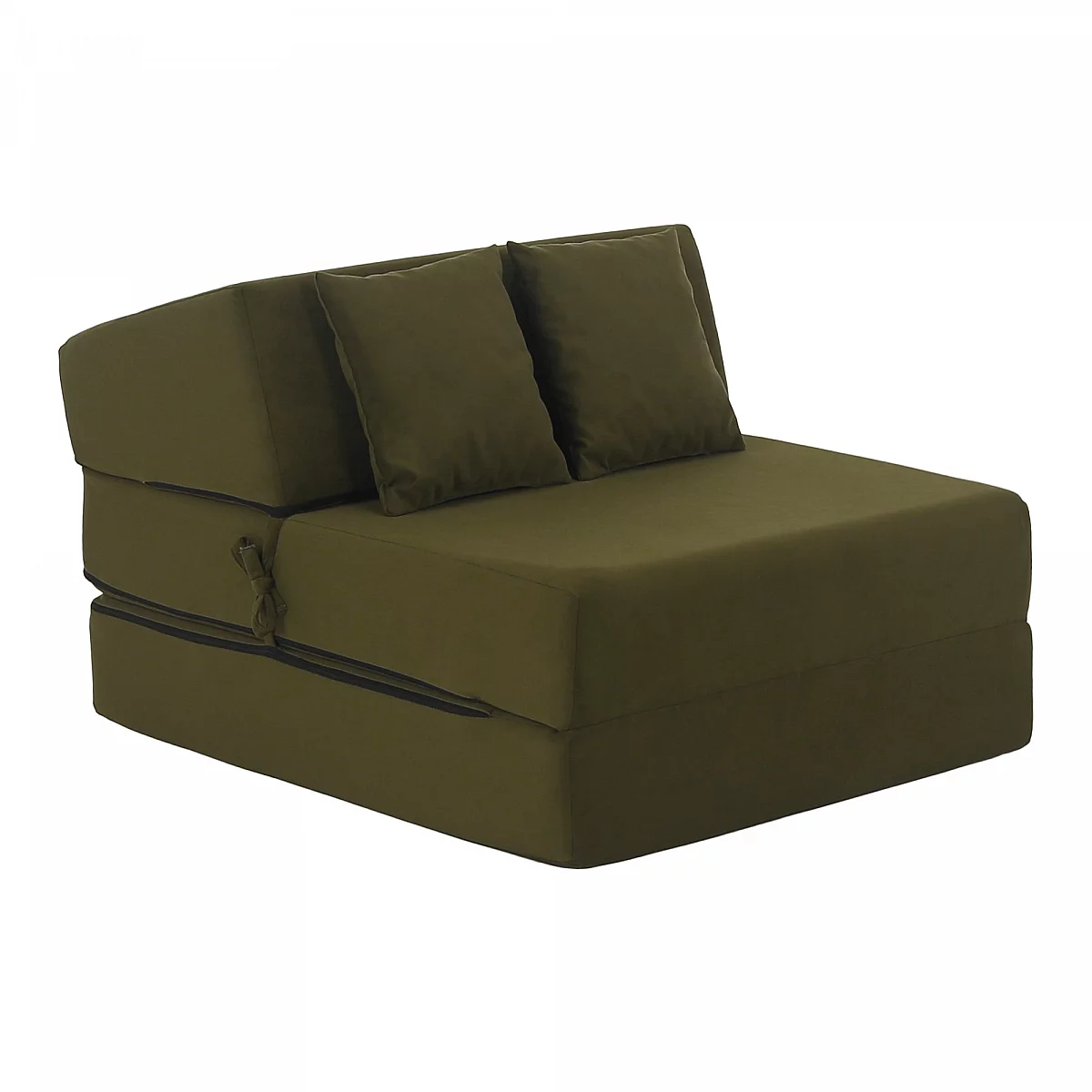 Skládací matrace/křeslo, 2v1, olivová, PELOS