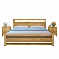 Manželská postel, 160x200, masivní dřevo, přírodní, SHEILA