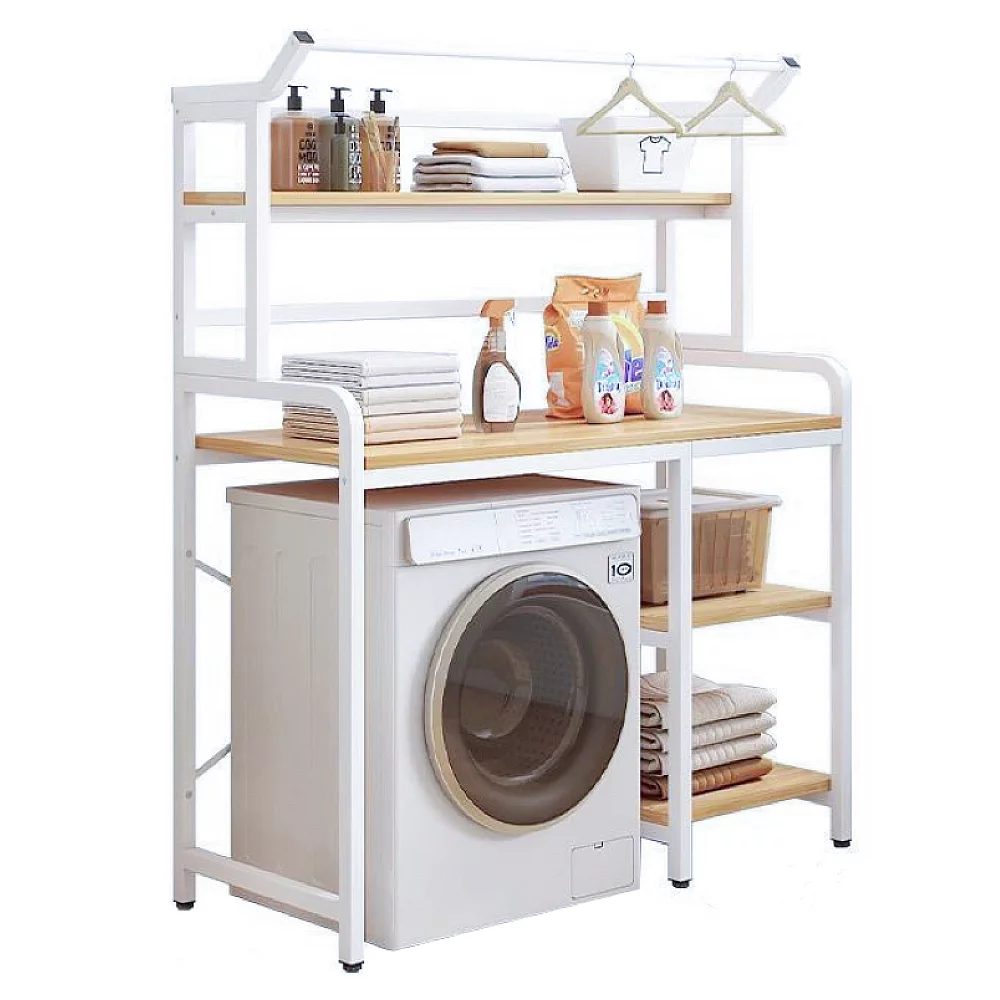 Regál nad pračku, dub natural/bílá, DARBY