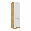 Skříňka na vestavnou chladničku, dub artisan/bílá, LULA 60 LO-210 2F