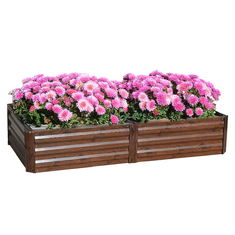 Vyvýšený záhon, hnědý, ocel, NONKY TYP 6