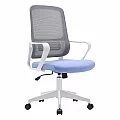 Kancelářské křeslo, neomint-světle modrá/šedá/bílá, SALOMO TYP 1