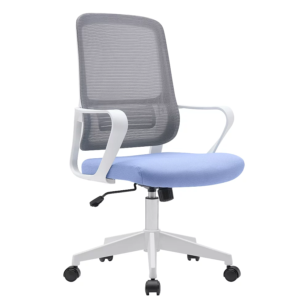 Kancelářské křeslo, neomint-světle modrá/šedá/bílá, SALOMO TYP 1