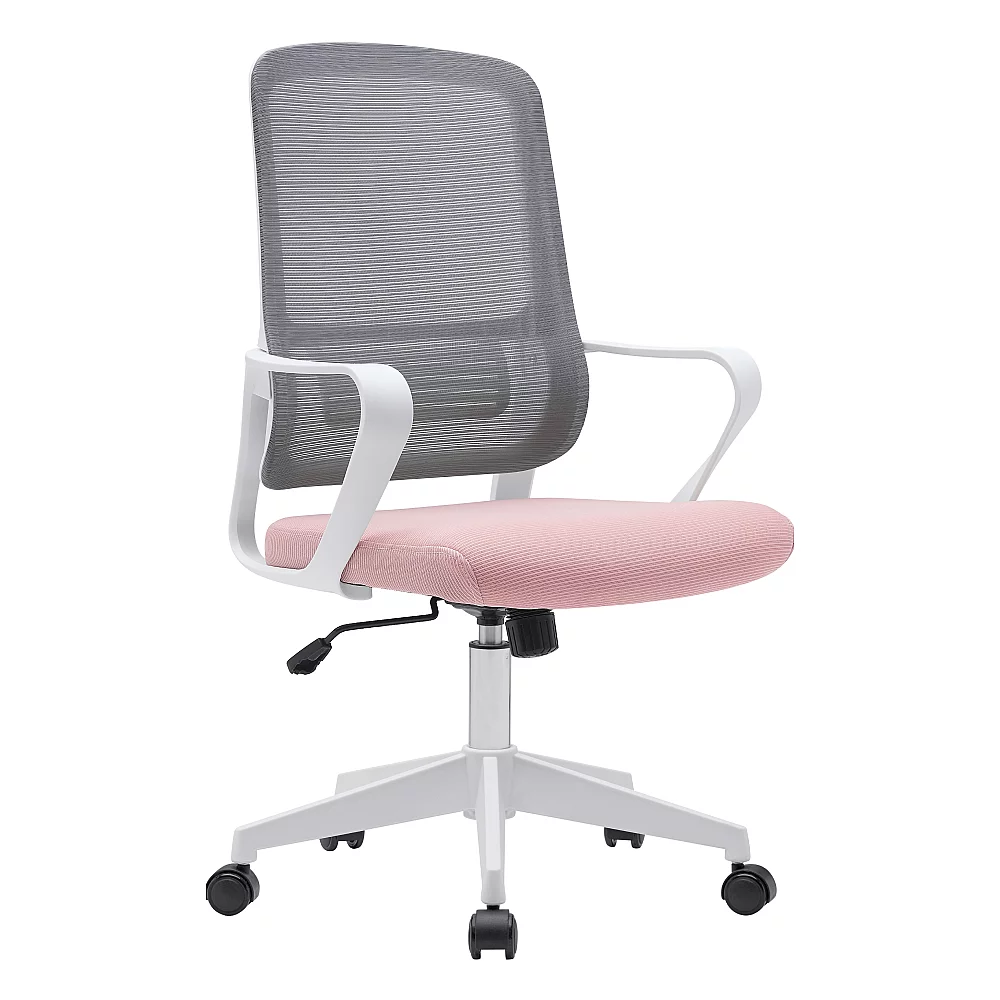 Kancelářské křeslo, růžová/šedá/bílá, SALOMO TYP 1
