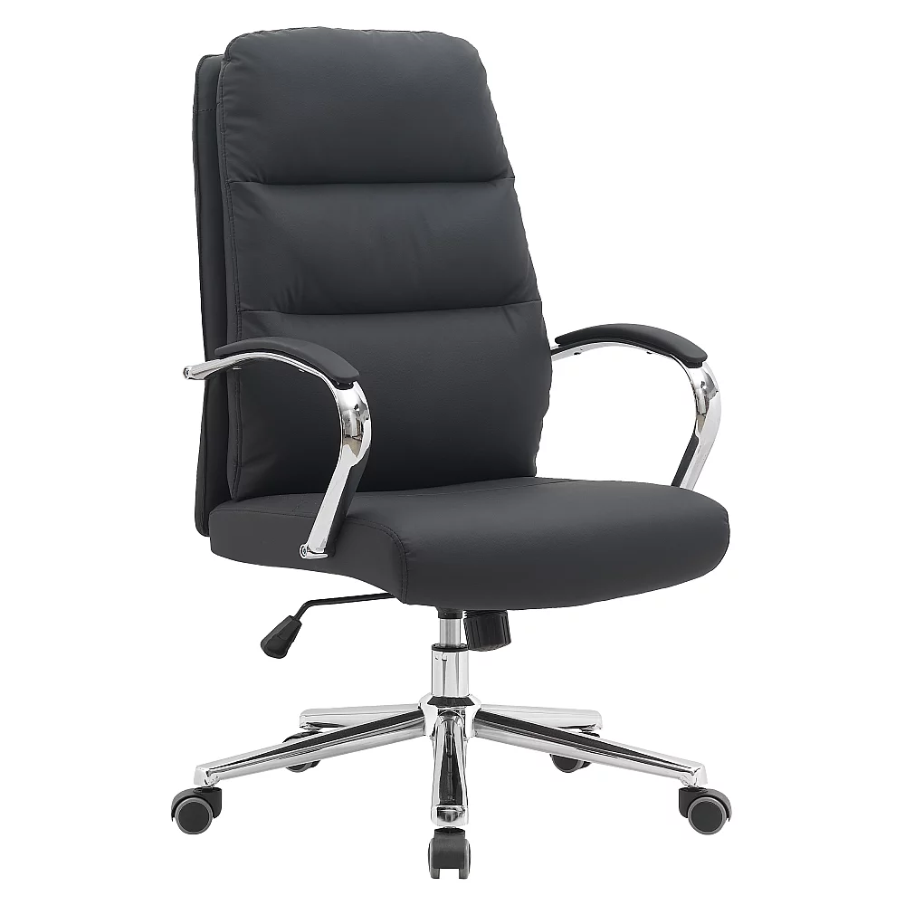Kancelářské křeslo, černá/chrom, ADMON