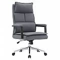 Kancelářské křeslo, šedá ekokůže/chrom, KAHIL