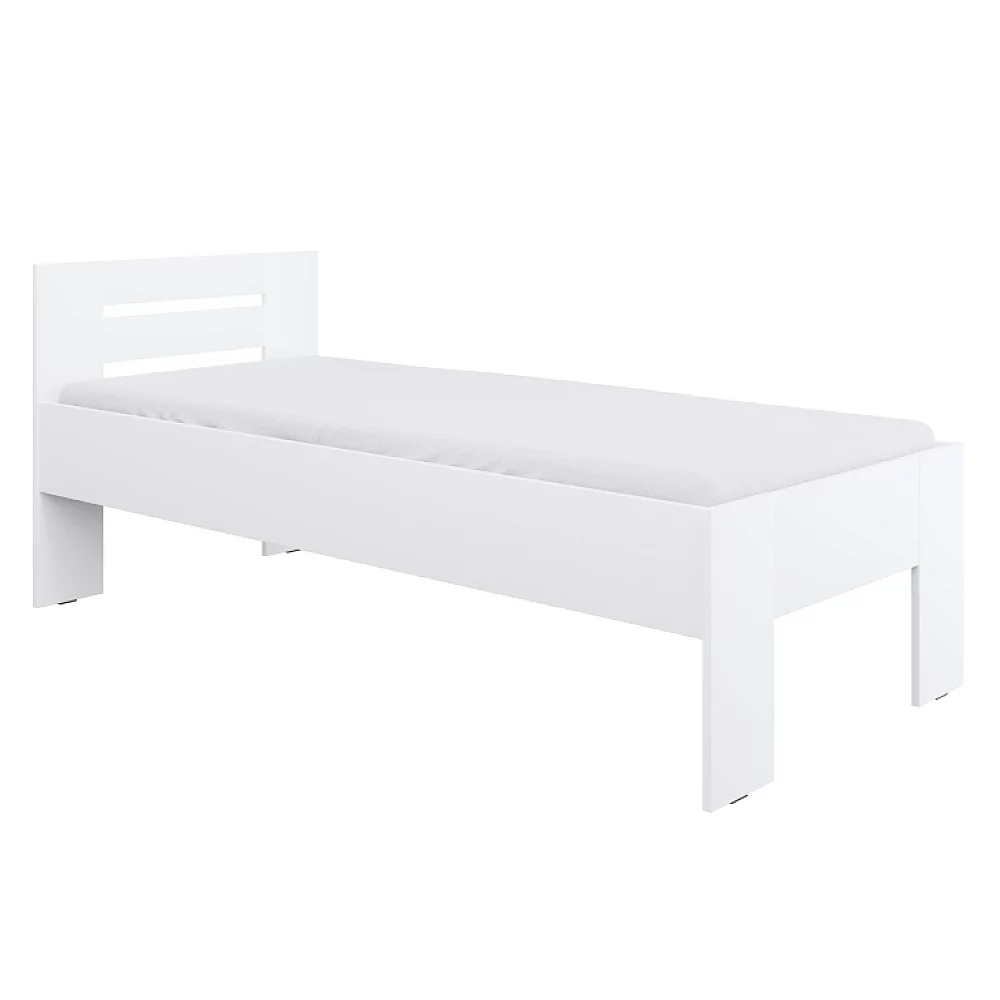 Postel, 90x200, bílá, BASIS