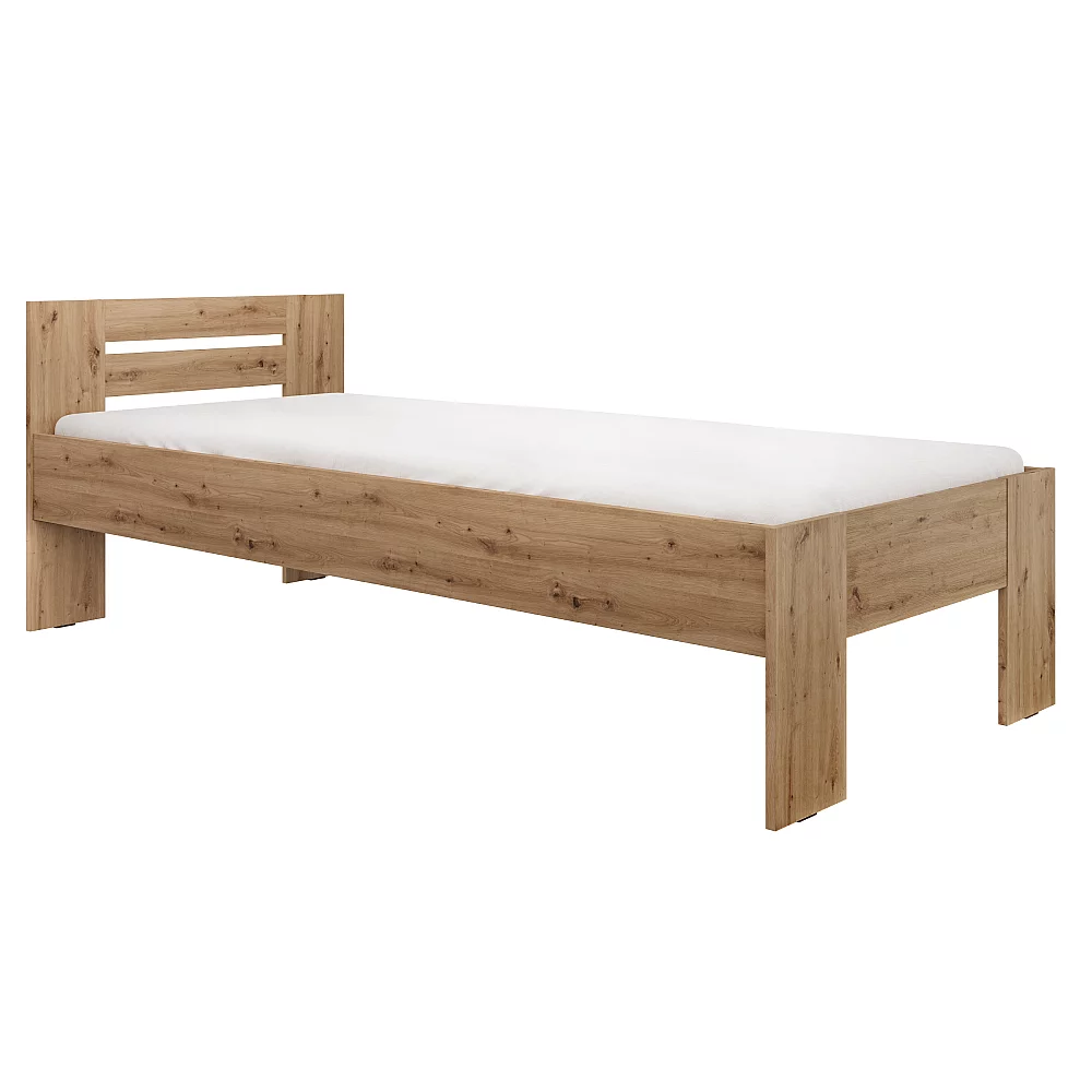 Postel, 90x200, dub artisan, BASIS