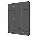 Šatní skříň, třídveřová, grafit, GERI NEW