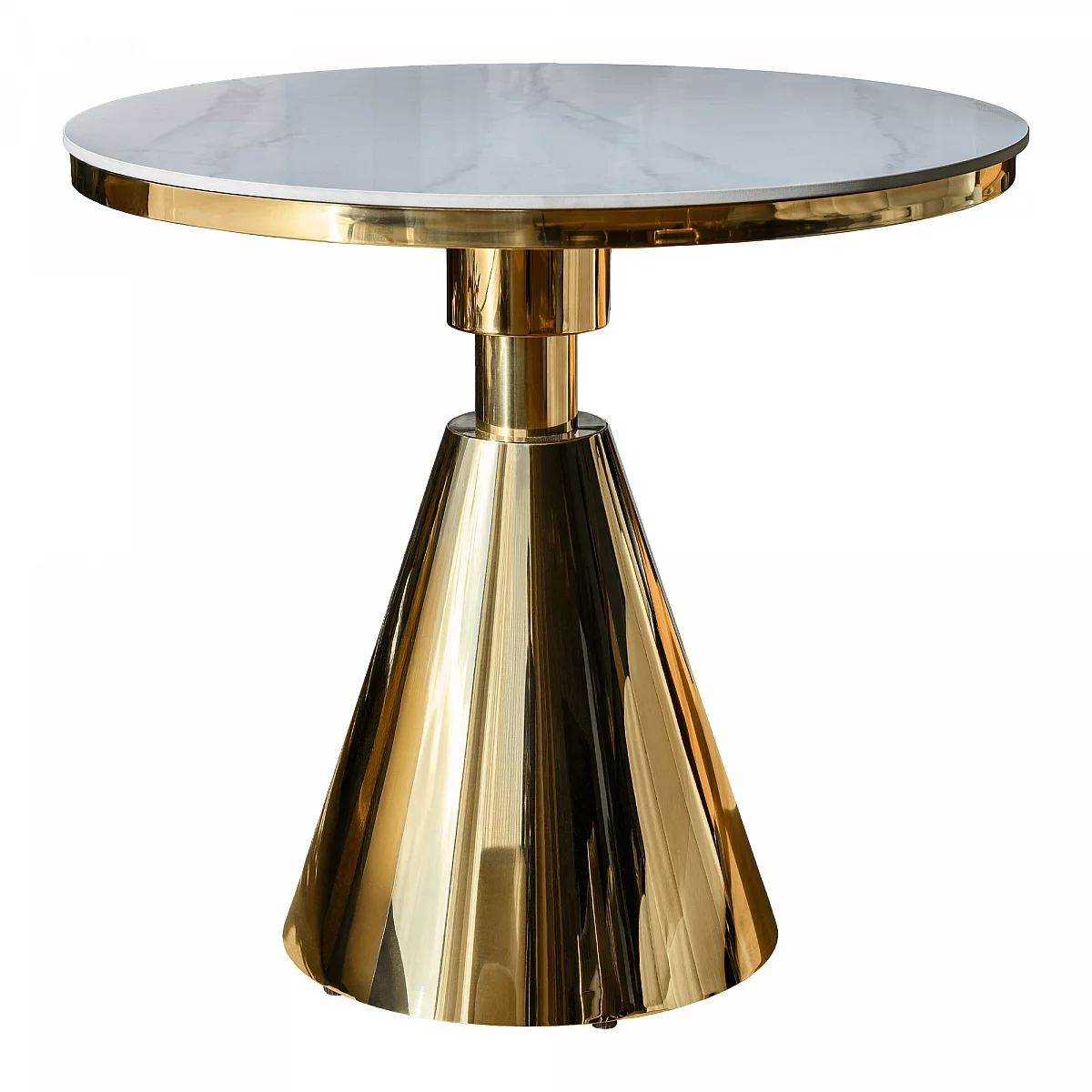 Jídelní stůl, zlatá/bílý mramor, GREIS TYP 1