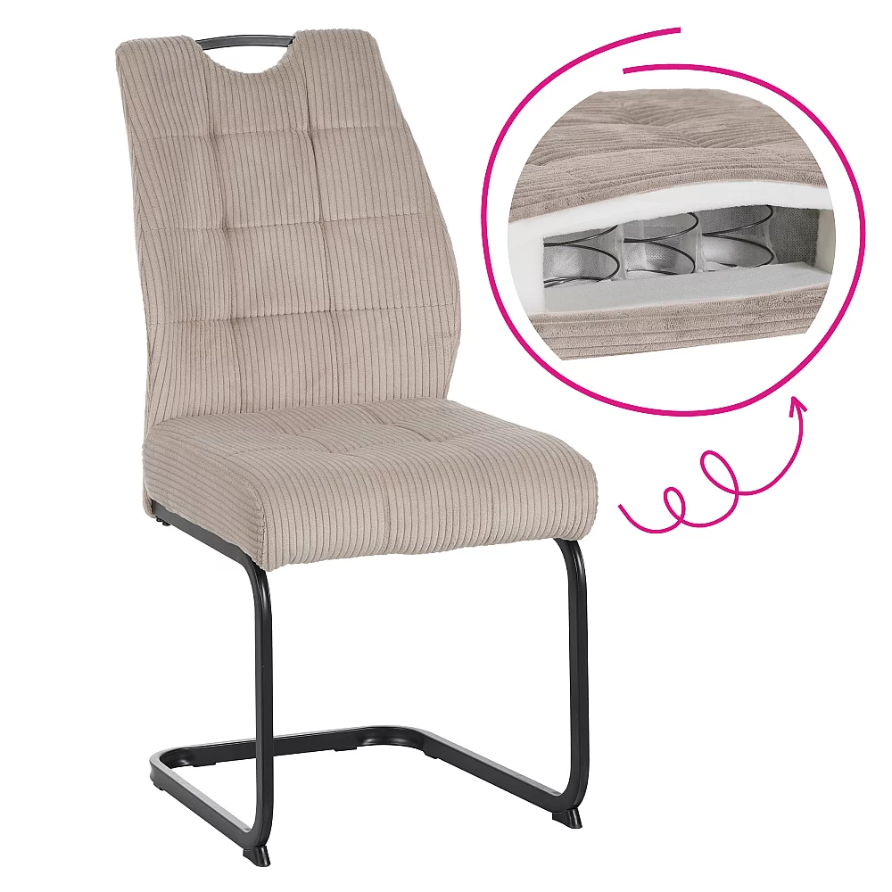 Jídelní židle, hnědošedá Taupe/černá, KELMA