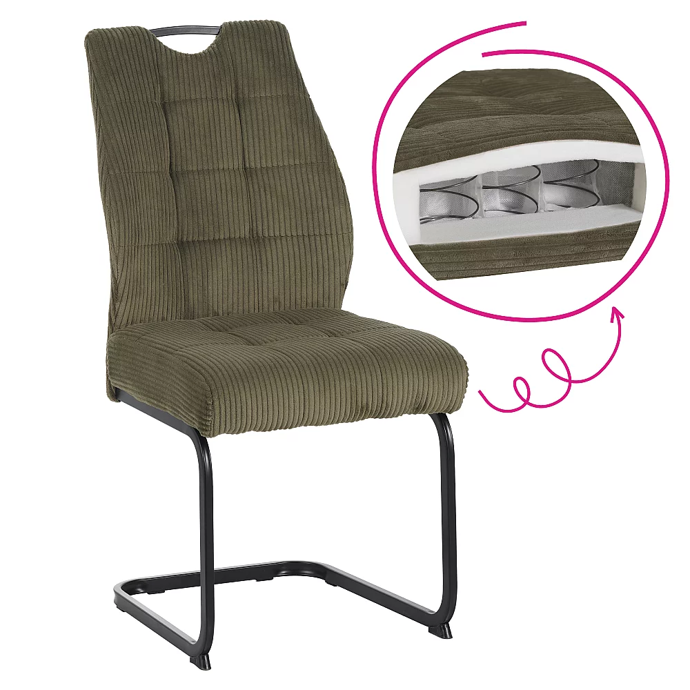 Jídelní židle, zelená/černá, KELMA