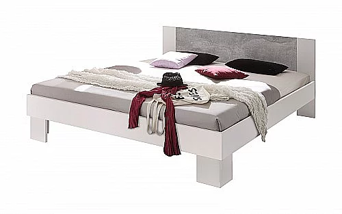 Postel MARTINA 180cm - korpus korpus san remo / bílé čelo