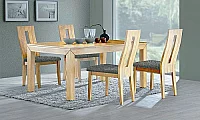 Jídelní set MORIS stůl + NELA židle 4ks Dub bělený./látka SP3