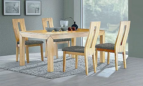 Jídelní set MORIS stůl + NELA židle 4ks Dub bělený./látka SP3