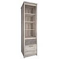 Otevřený regál 1D1S, kaštan nairobi/onyx, JESI NEW