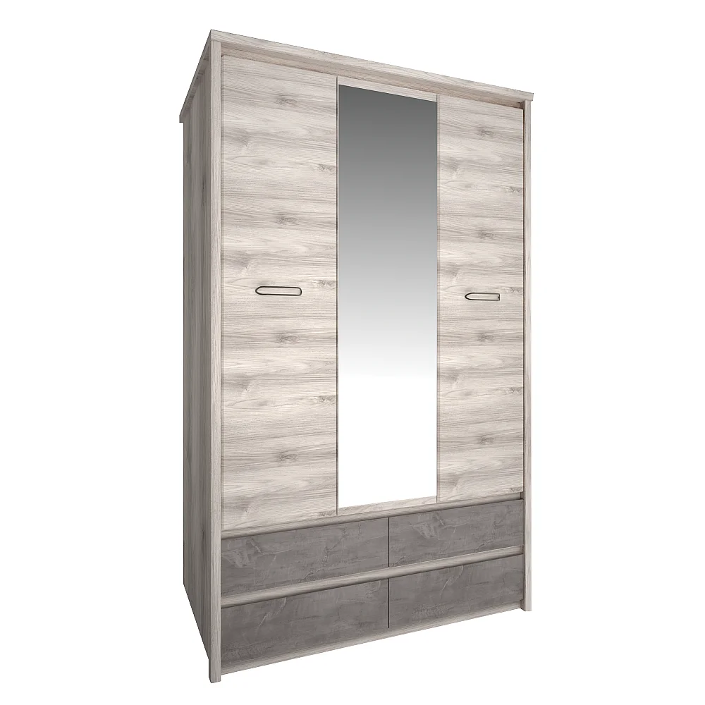 Skříň se zrcadlem 3D4S, kaštan nairobi/onyx, JESI NEW