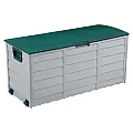 Zahradní úložný box, šedá/zelená, KORTEZ
