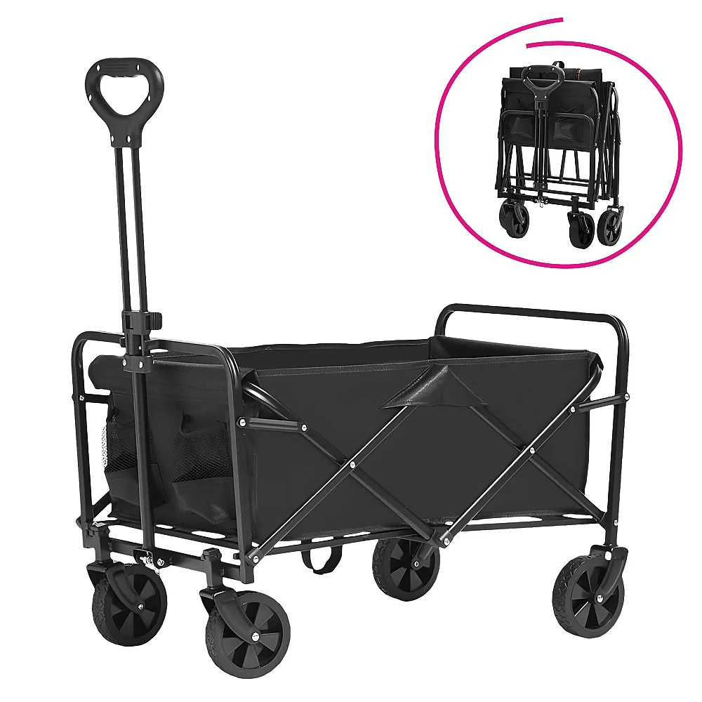 Zahradní vozík, skládací, černá, KARIL