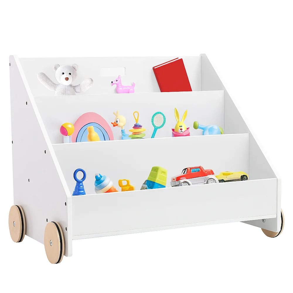 Dětská knihovna s kolečky, bílá, BERUS