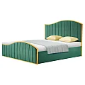 Postel s roštem, 180x200, zelená Velvet látka/gold chrom zlatá, GEORGIA