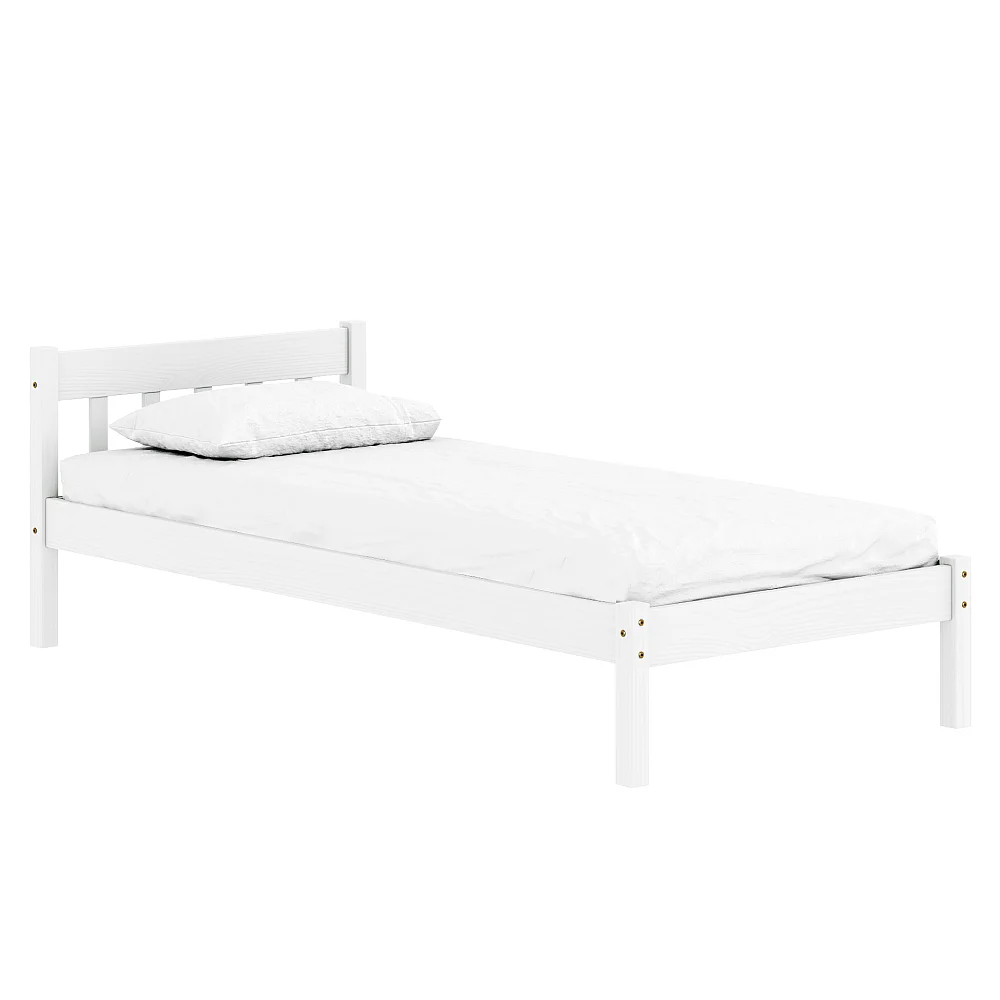 Postel s roštem, bílá, borové dřevo, 90x200, MAVIL