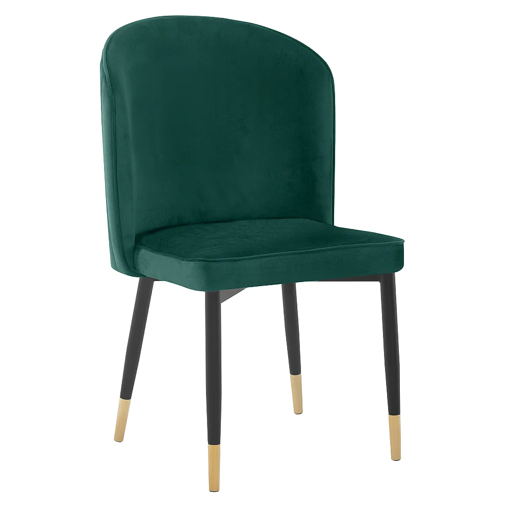 Jídelní židle, zelená Velvet látka/černá, UDAJA
