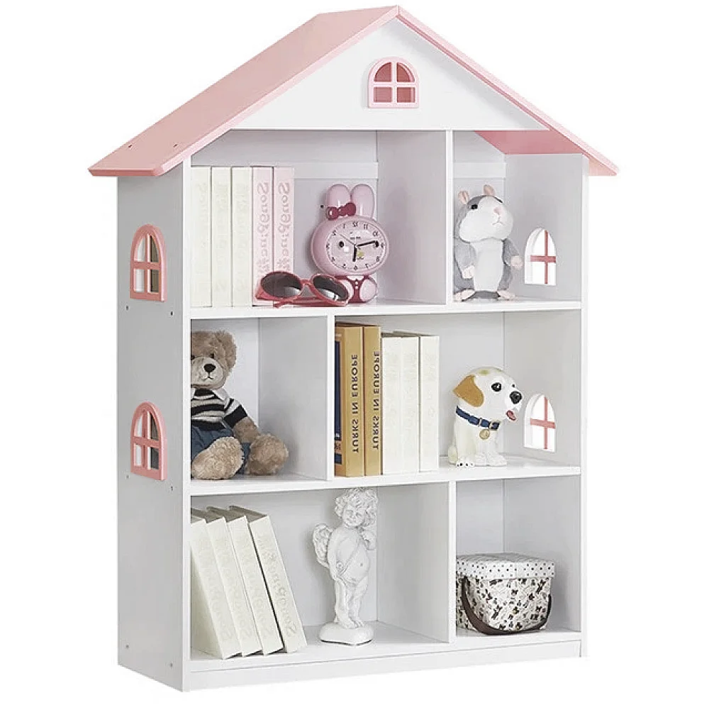 Dětská knihovna, bílá/růžová, MAISON TYP 1