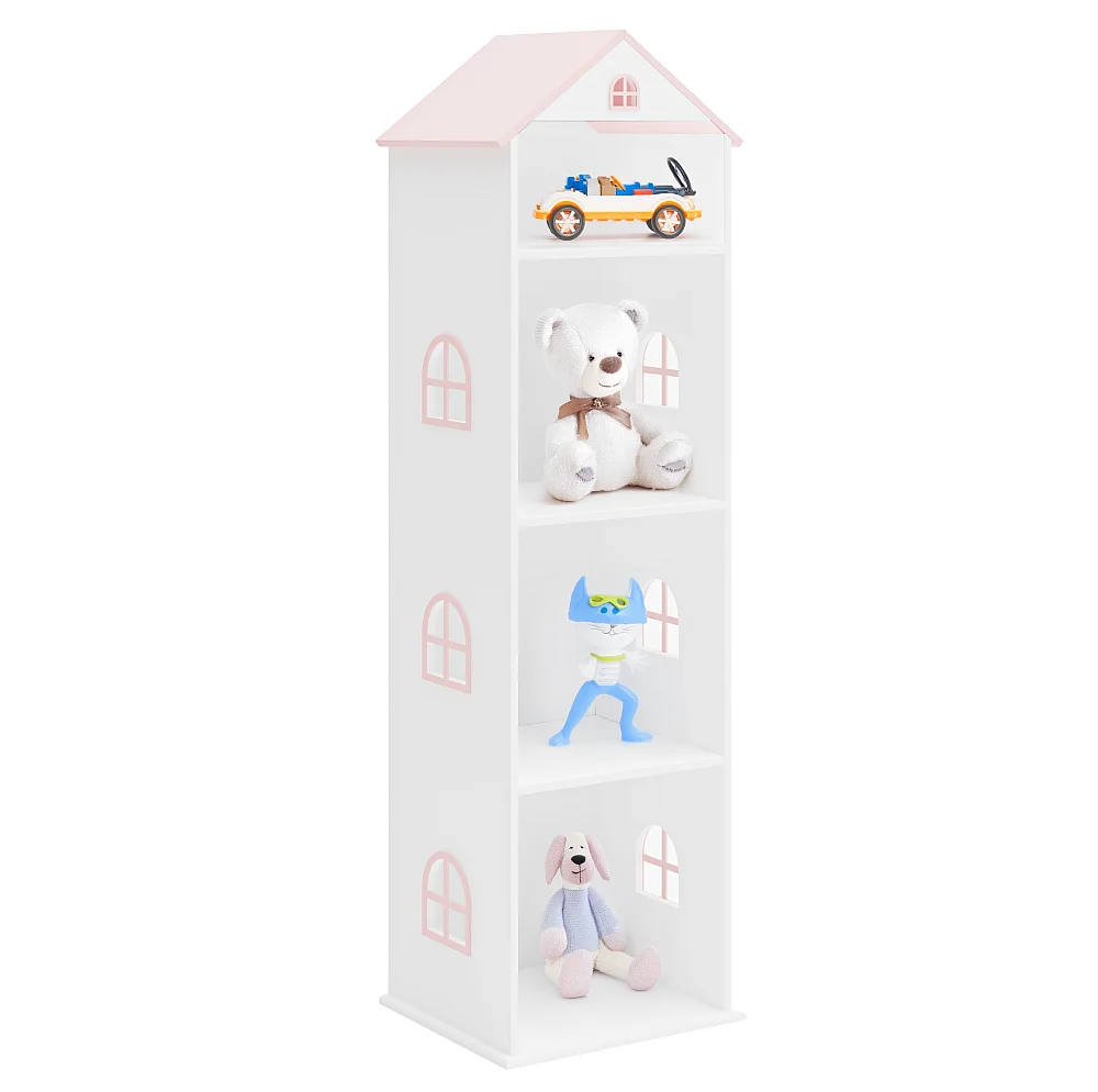 Dětská knihovna, bílá/růžová, MAISON TYP 2