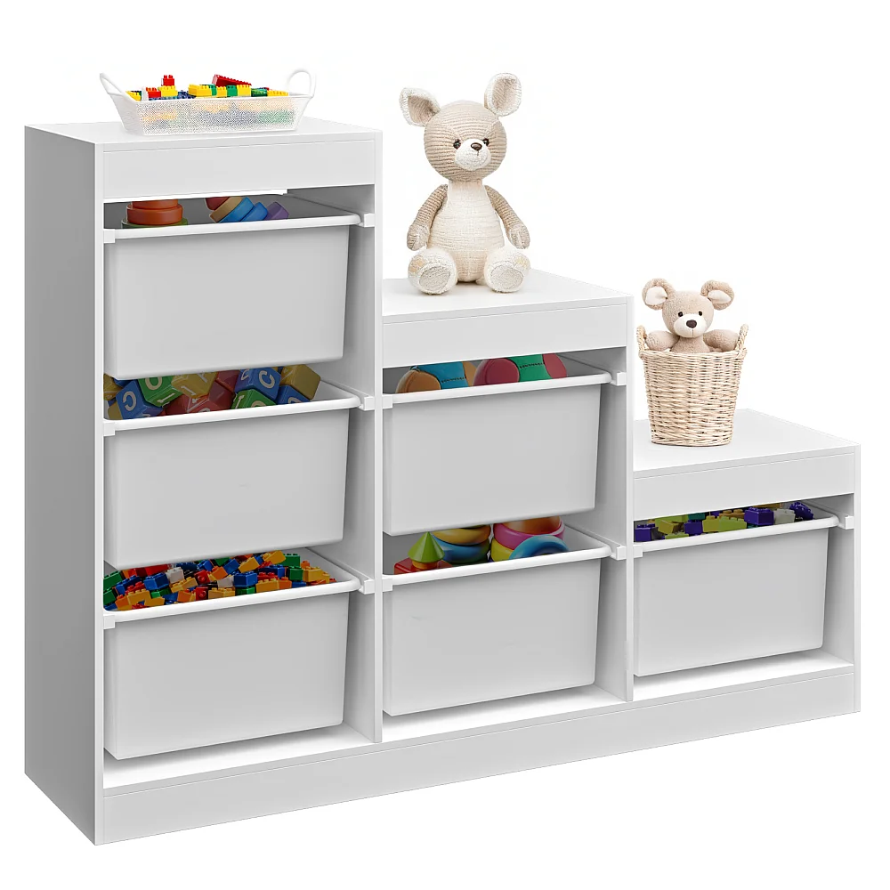 Regál pyramida, bílá, TRINIS