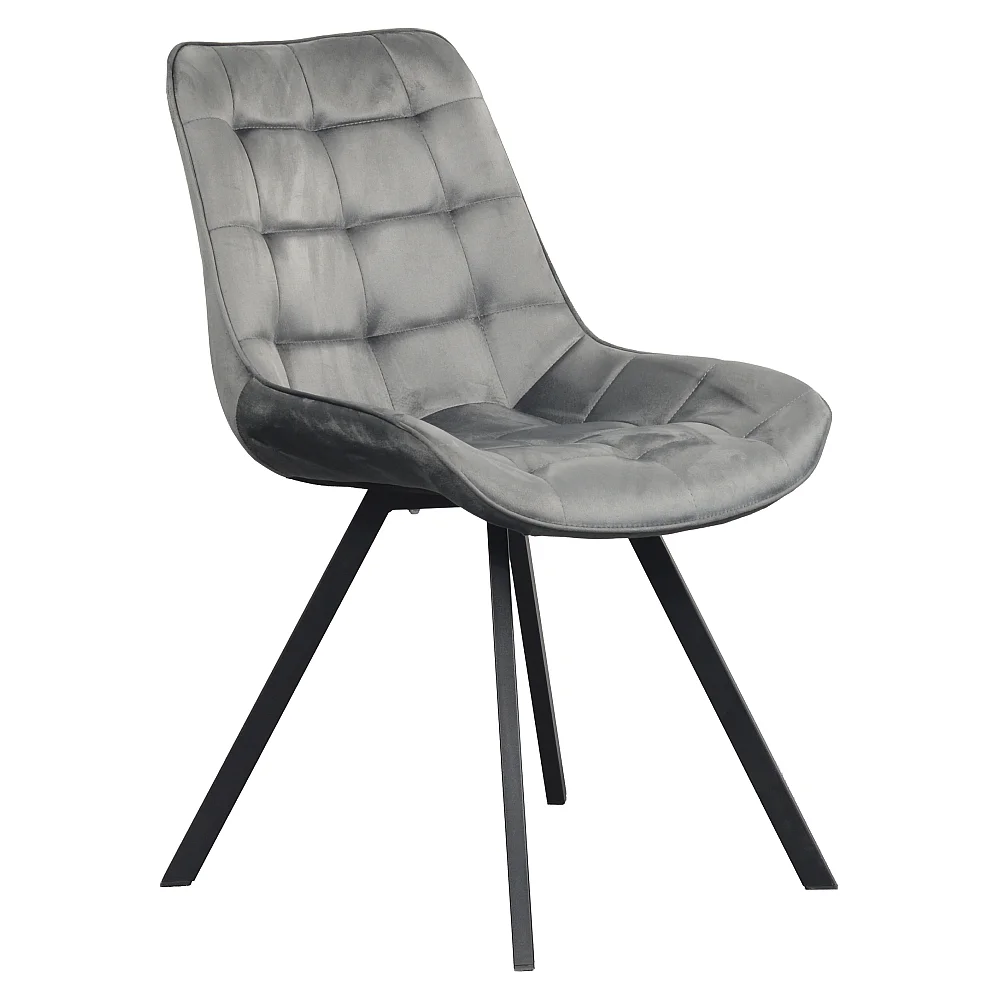 Jídelní židle, tmavě šedá Velvet látka/ černá, SAMIRA