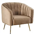 Designové křeslo, hnědá Velvet látka/gold chrom-zlatý, BAGY